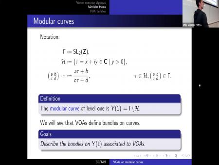 Vertex operator algebras on modular curves