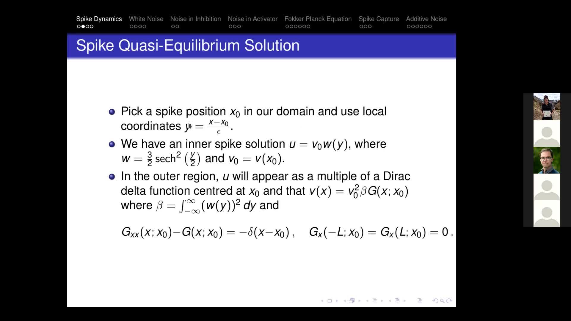 Noise And Spike Dynamics For The Gierer Meinhardt Equations Mathtube Org